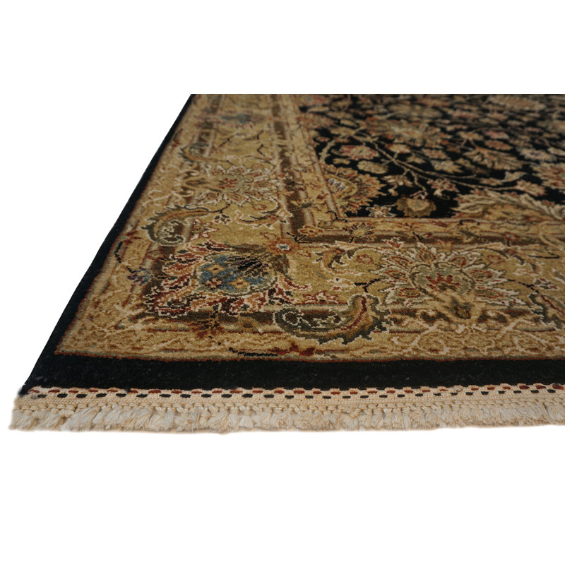 Cote D’Azure Handmade Wool Floral and Oriental Area Rug, Rectangle 6' x 9'