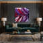 «Lyrical Abstraction 68», art mural sur toile rouge-1637784006