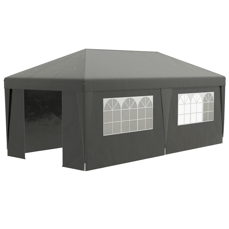 Auvent Outsunny avec parois latérales Pop Up, Gris