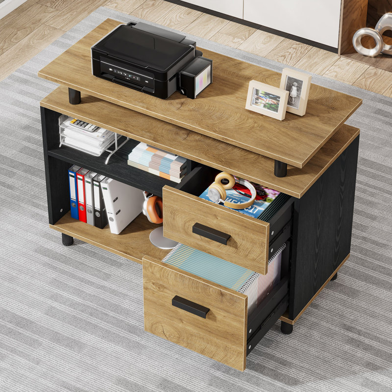 63'' W Executive Desk With File Cabinet For Home Office,L-Shaped Computer Desk Business Furniture Set Home Office Workstation