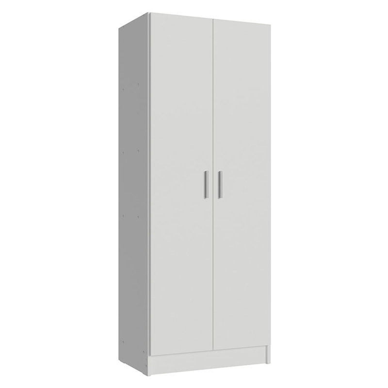 Latitude 2-Door Pantry Storage Unit with 5 Utility Shelves, White