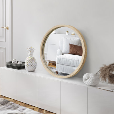 Pacquette 20x20 Framed Round Mirror - Circle Mirror for Bathroom, Bedroom, Entryway, Living Room