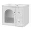 Ensemble de meuble-lavabo mural 24 po avec lavabo en céramique, 2 tiroirs et 1 porte à fermeture en douceur pour les petits espaces