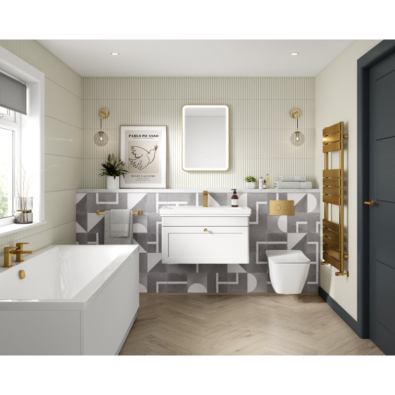 Classique 800mm Single Bathroom Vanity with Vanity Top, Satin White