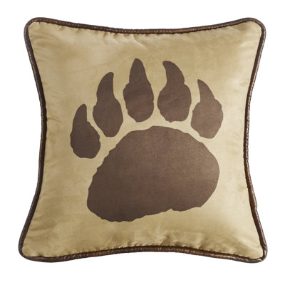 Rushmore Bear Claw Suede Throw Pillow