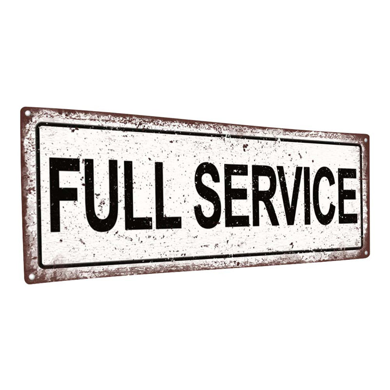 Enseigne en métal vieilli à service complet