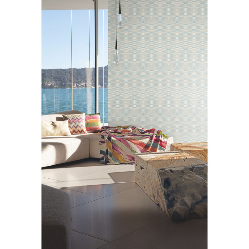 Papier peint Missoni 4 Sunrise Flame, Bleu clair