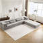 Canapé d'angle modulaire sans ossature, Mahjong à compression, - Gris, Lit de sol convertible, 4 places, Polaire circulaire, Mousse à mémoire de forme haute densité, Aucun assemblage requis, Détente à la maison, Canapé modulaire gris à 2 places-1725755509