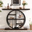 100Cm Console Table, Industrial 5-Tier Sofa Table with Storage Shelves