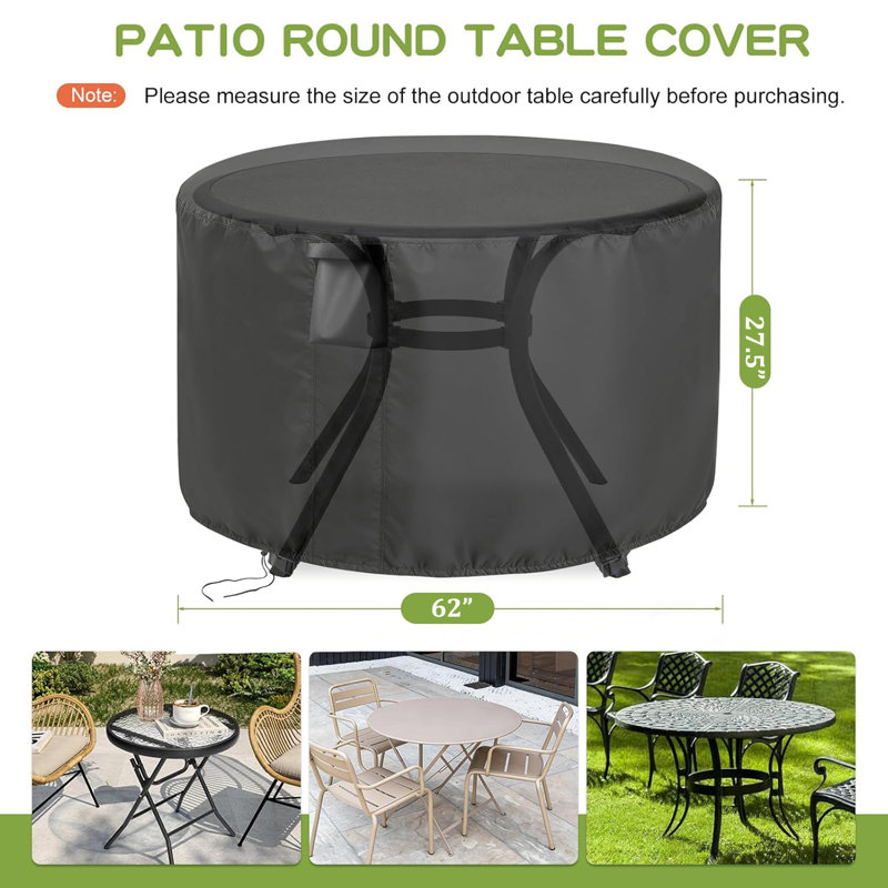 Housse pour table d'extérieur ronde imperméable