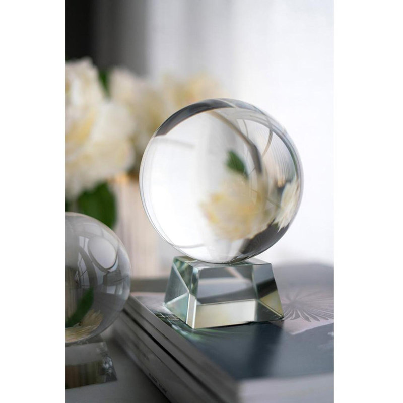 Bazyli Abstract Sculpture, 4.5" H x 3.9" W x 3.9" D, Clear