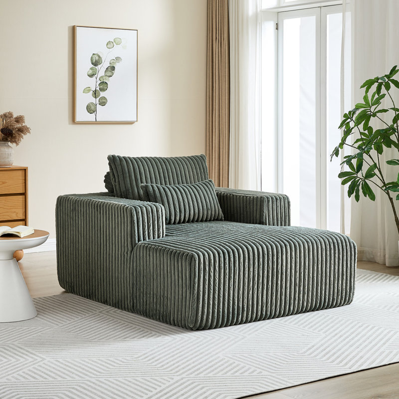 Fauteuil en velours côtelé sans assemblage