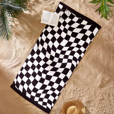 Checkerboard Cotton Beach Towel