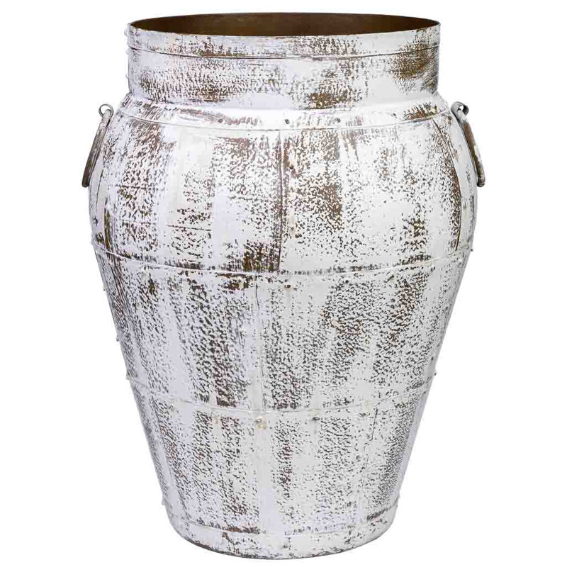 Delphina Metal Table Vase, White