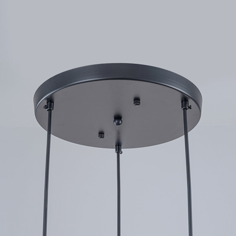 Luminaire suspendu grappe de cristal transparent mat 3 lumières pour îlot de cuisine