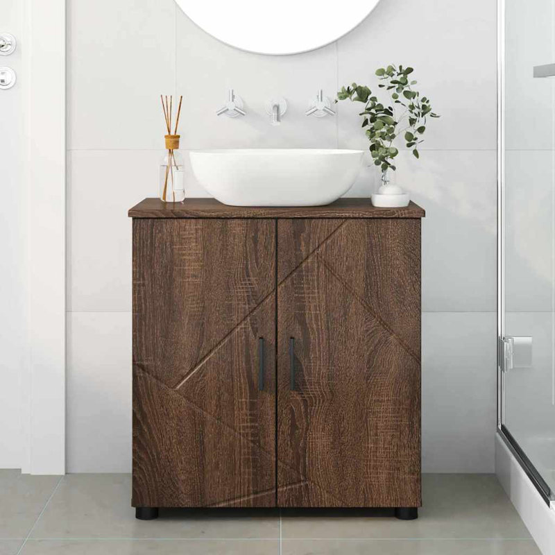 Bathroom Storage, Brown Oak