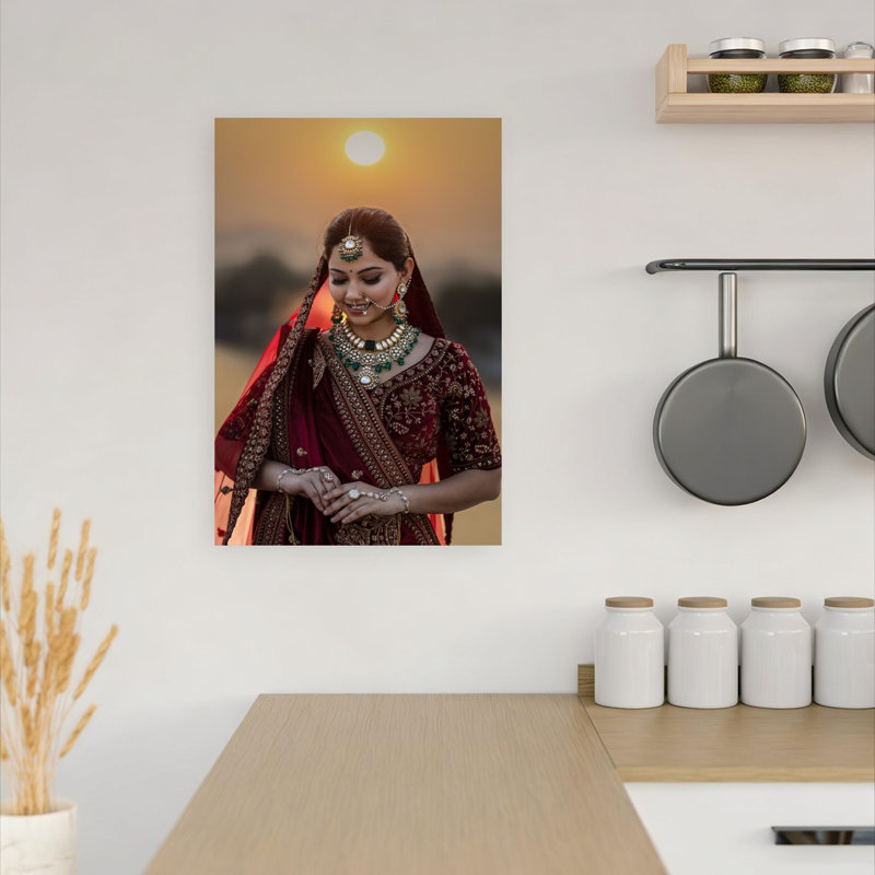 Indian Bride Sunset, H 18 po x l 12 po