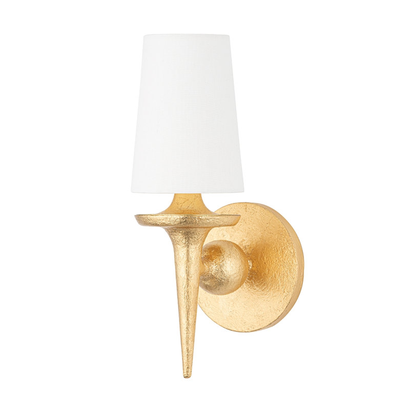 Torch 1 Light Wall Sconce, Gold Leaf