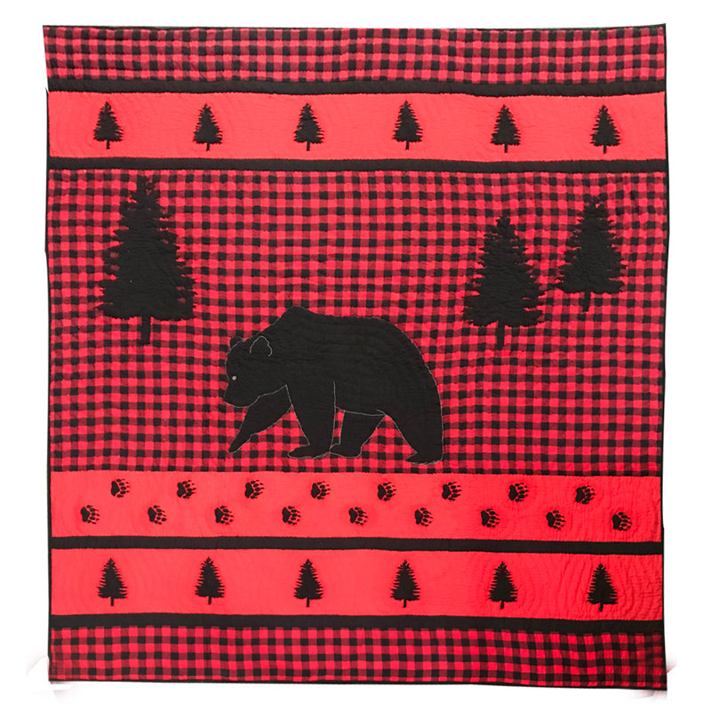 Courtepointes Red Bear Ridge, véritable patchwork, pièces assemblées, matelassé traditionnel à la main, taies décoratives et coussins assortis disponibles