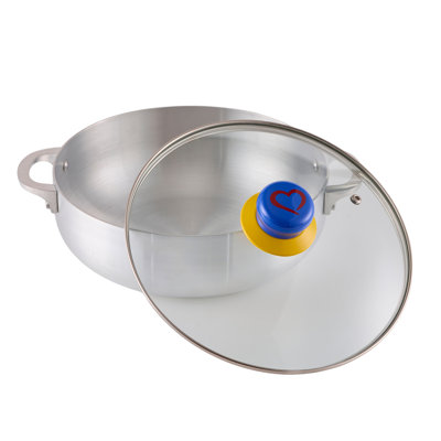 IMUSA 3,2 pte Caldero en aluminium poli Boricua avec couvercle en verre