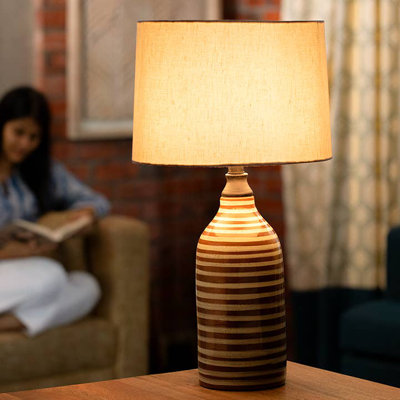Lampe de table en terre cuite Shades Of Grey