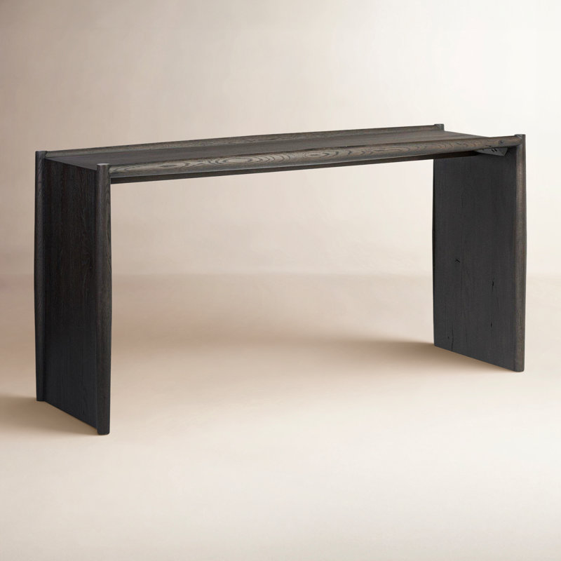 Cayenne 60'' Solid Wood Console Table, Smoked Black Oak