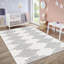 Tapis à rayures losanges lavables 5 x 7, tapis doux antidérapant pour le salon, la chambre à coucher, la chambre de bébé, le bureau, noir et blanc-752872535