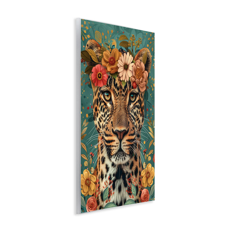 Art mural, guirlande couronnée de fleurs, design par LSR Design Studio, H 15 po x l 10 po