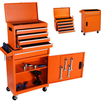 Armoire roulante en métal avec roulettes verrouillables et tiroirs réglables - Coffre à outils personnalisable
