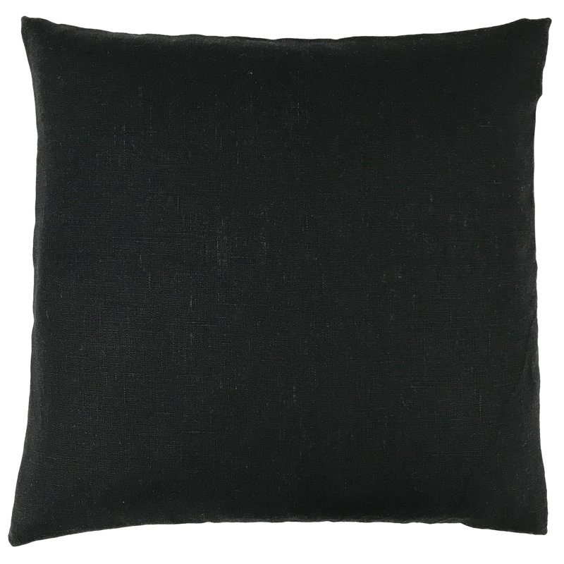 Housse et insert de coussin carré en lin , 26 po x 26 po, Noir