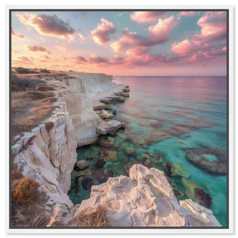 Coastal Edge IV Print by Oliver Gal, 13" H x 13" W, White Floater Frame