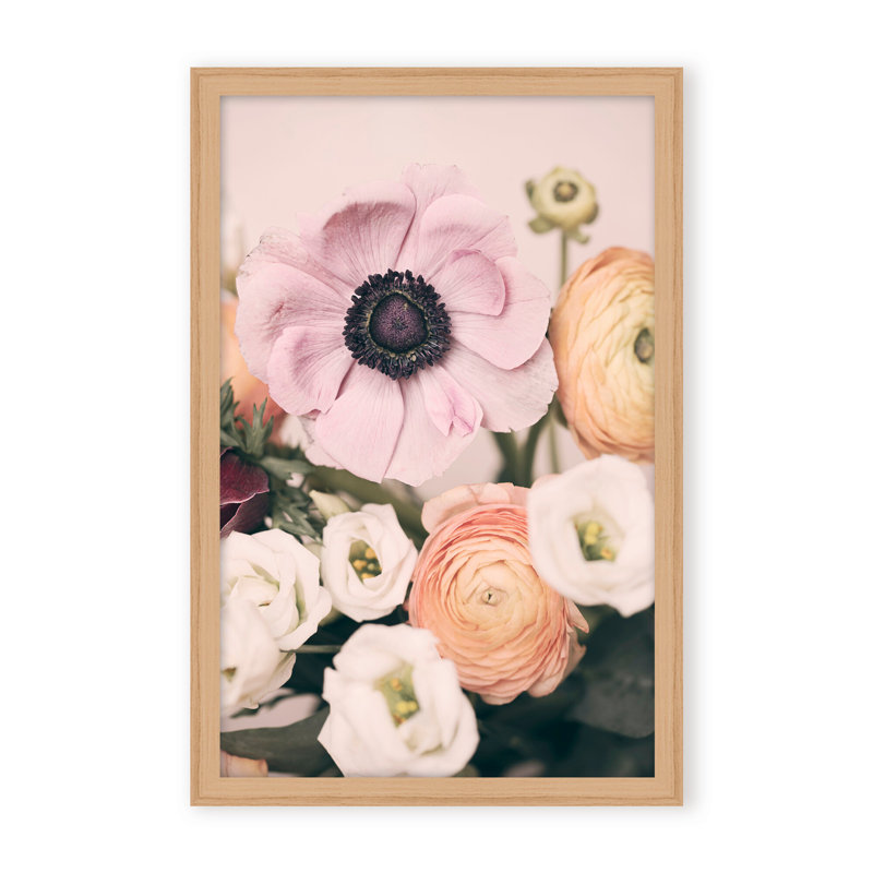 Nature Inspired Pastel Bouquet by  - Picture Frame Photograph on Paper, 48" H x 32" W x 1.125" D, Black, Framed Matted Print