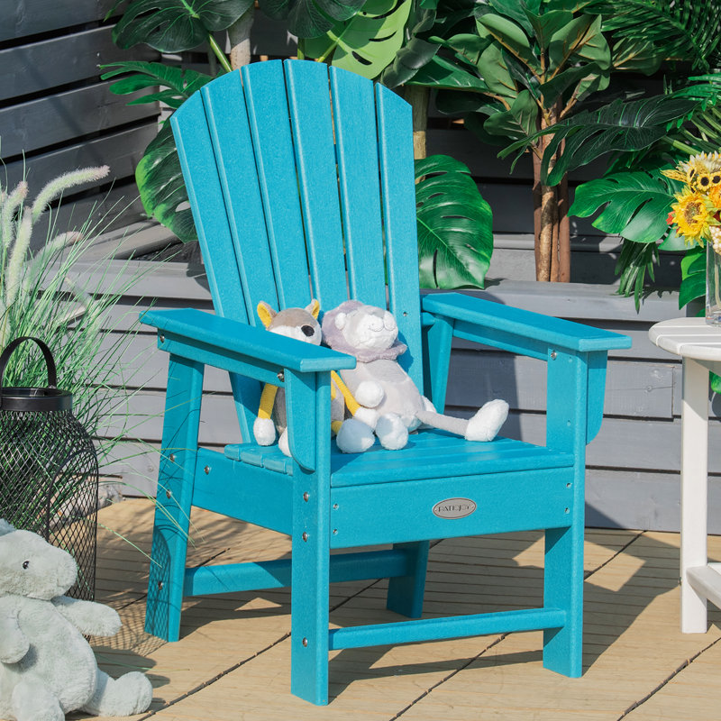 Wood Outdoor Adirondack Chair, Turquoise