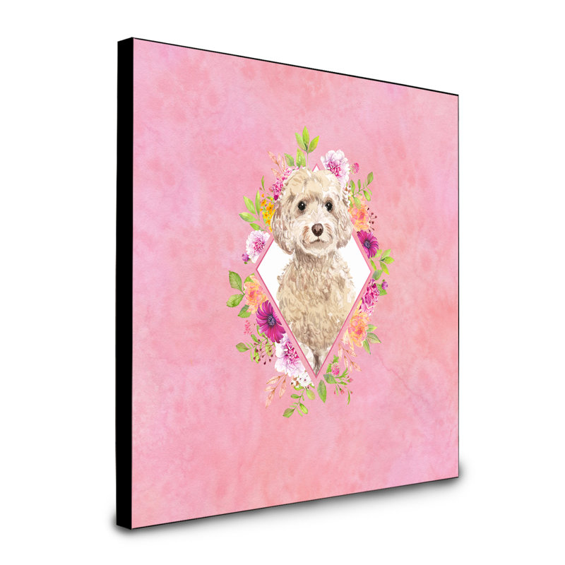 Panneau mural Dollman Flowers, Rose, Cockapoo champagne