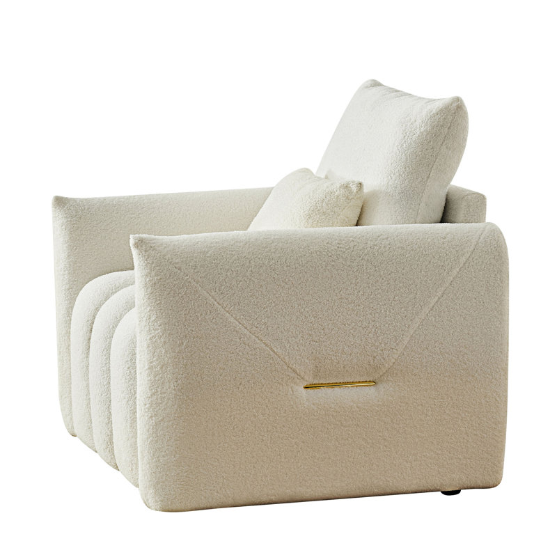Chaise rembourrée avec coussin, Blanc cassé