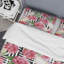 Roses roses et feuille verte - ensemble de housse de couette floral - microfibre de polyester-395658184