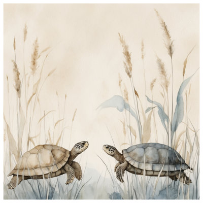 Édredon tortues dans l'herbe