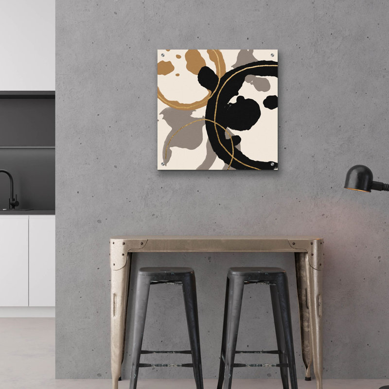  «Coffee Stained 1» par Alonzo Saunders, art mural en verre acrylique, 24 po x 24 po
