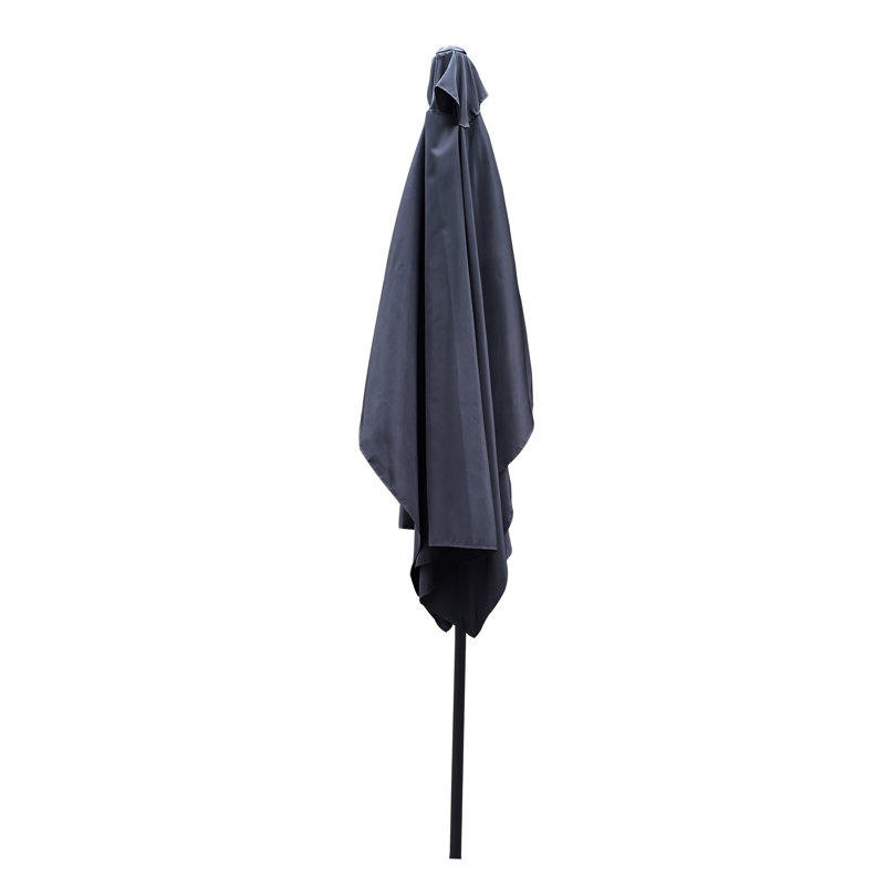 Parasol de patio rectangulaire de 9 pi x 6 pi, à décoloration avec manivelle et inclinaison pour parasol extérieur de 6 pi x 9 pi