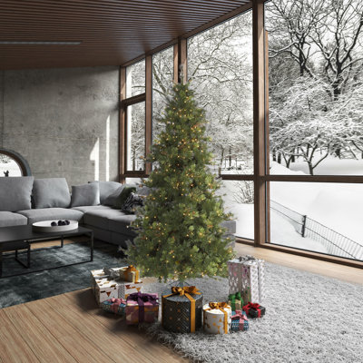 Galarza Lighted Artificial Pine Christmas Tree