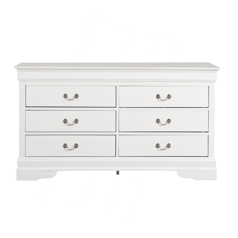 Commode avec poignées décoratives, Blanc