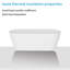Baignoire autoportante à surface solide de 67 po avec drain central en blanc mat