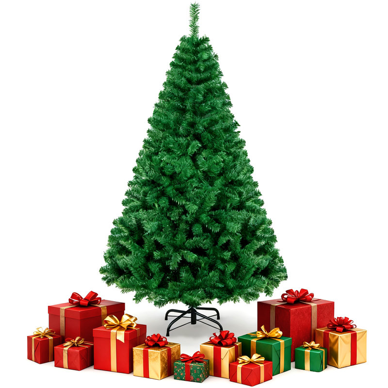 Arbre de Noël artificiel 6 pi avec 864 branches, aiguilles en PVC et support en métal