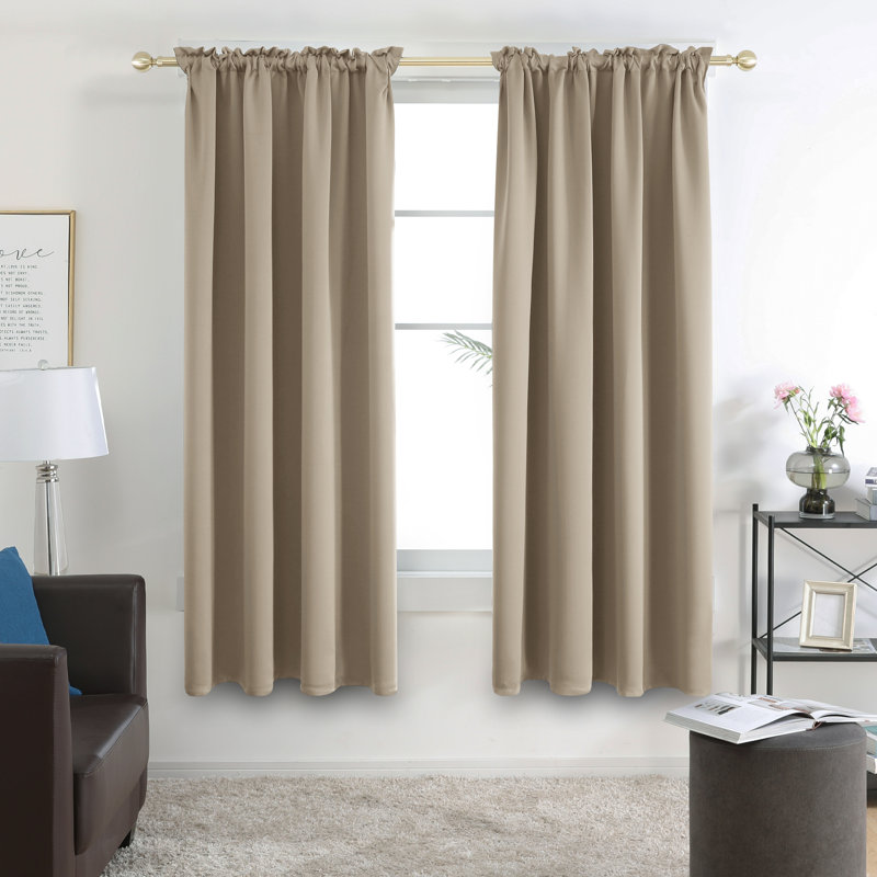 Harlowe Room Darkening Curtain Pair, 38" W x 45" L, Khaki