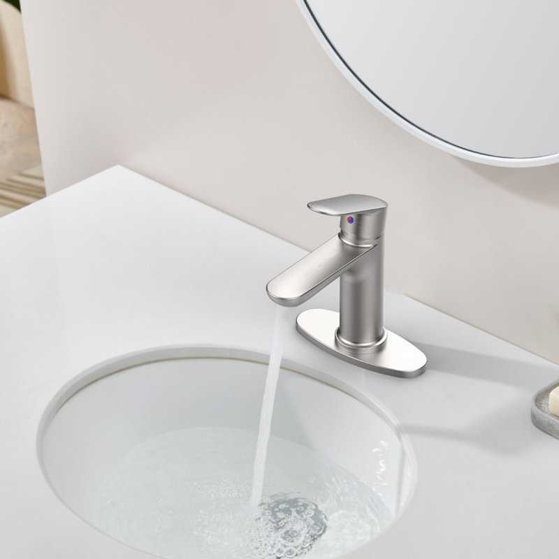 Single Handle Zinc Bathroom Sink Faucet, Brushed Nickel