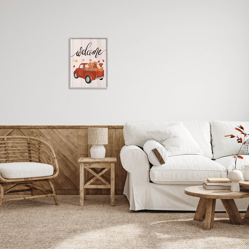 «Country Pumpkin Harvest Welcome at-188», H 20 po x l 16 po x P 1,5 po, Estampe numérique Farmhouse