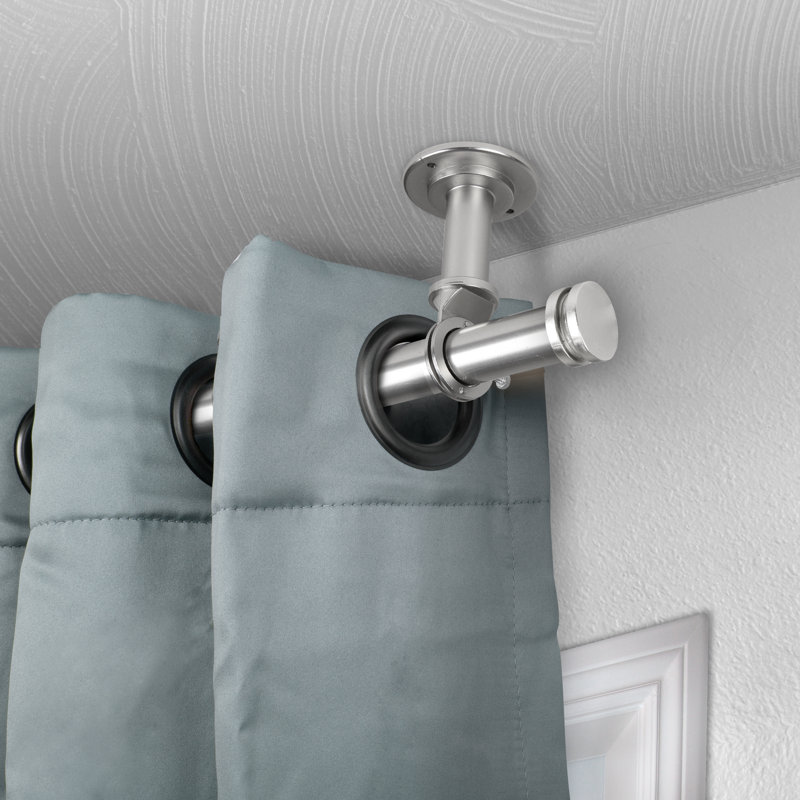 Tringle à rideaux simple 1 po Caidance, 66 - L 120 po, Nickel satiné
