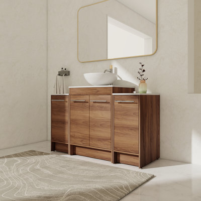 Datreon 47.23'' Free Standing Single Bathroom Vanity With Ceramic Top