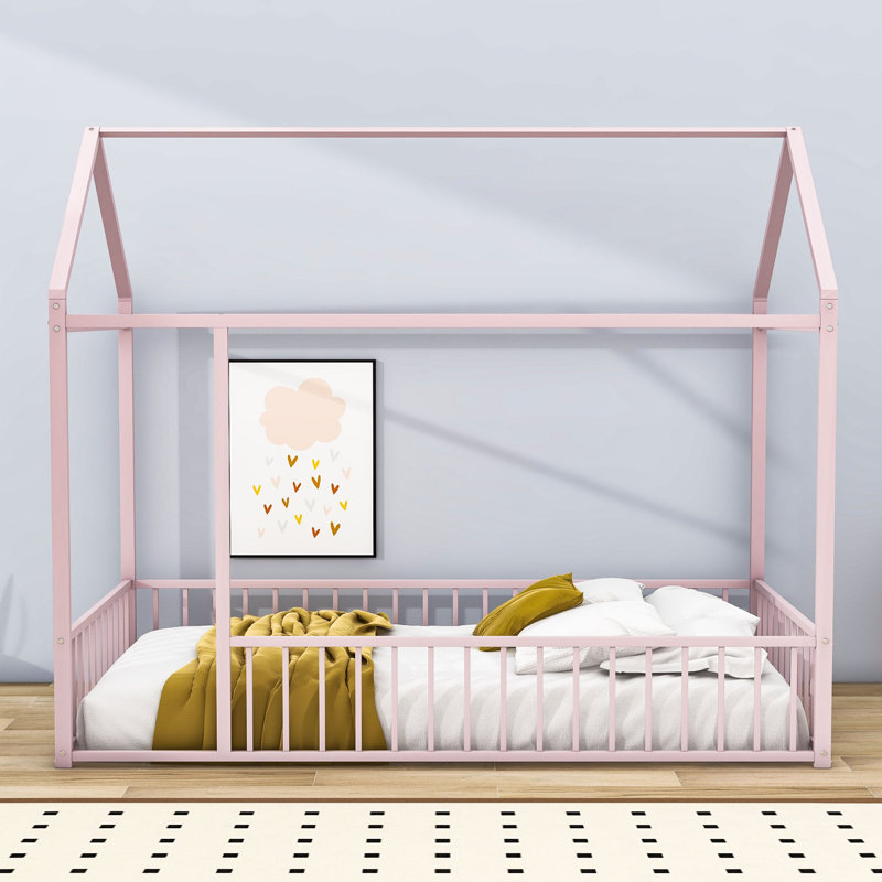 Boileau Metal Platform Bed, Pink