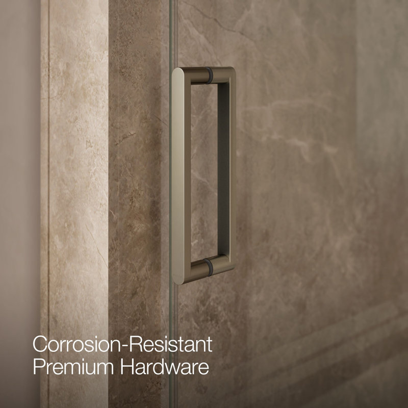 Revel 27.25'' x 70'' Pivot Shower Door with CleanCoat® Technology, Crystal Clear, Anodized Brushed Nickel